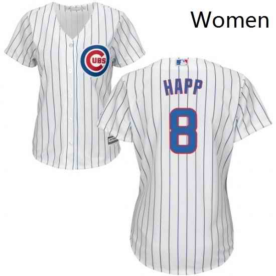 Womens Majestic Chicago Cubs 8 Ian Happ Authentic White Home Cool Base MLB Jersey